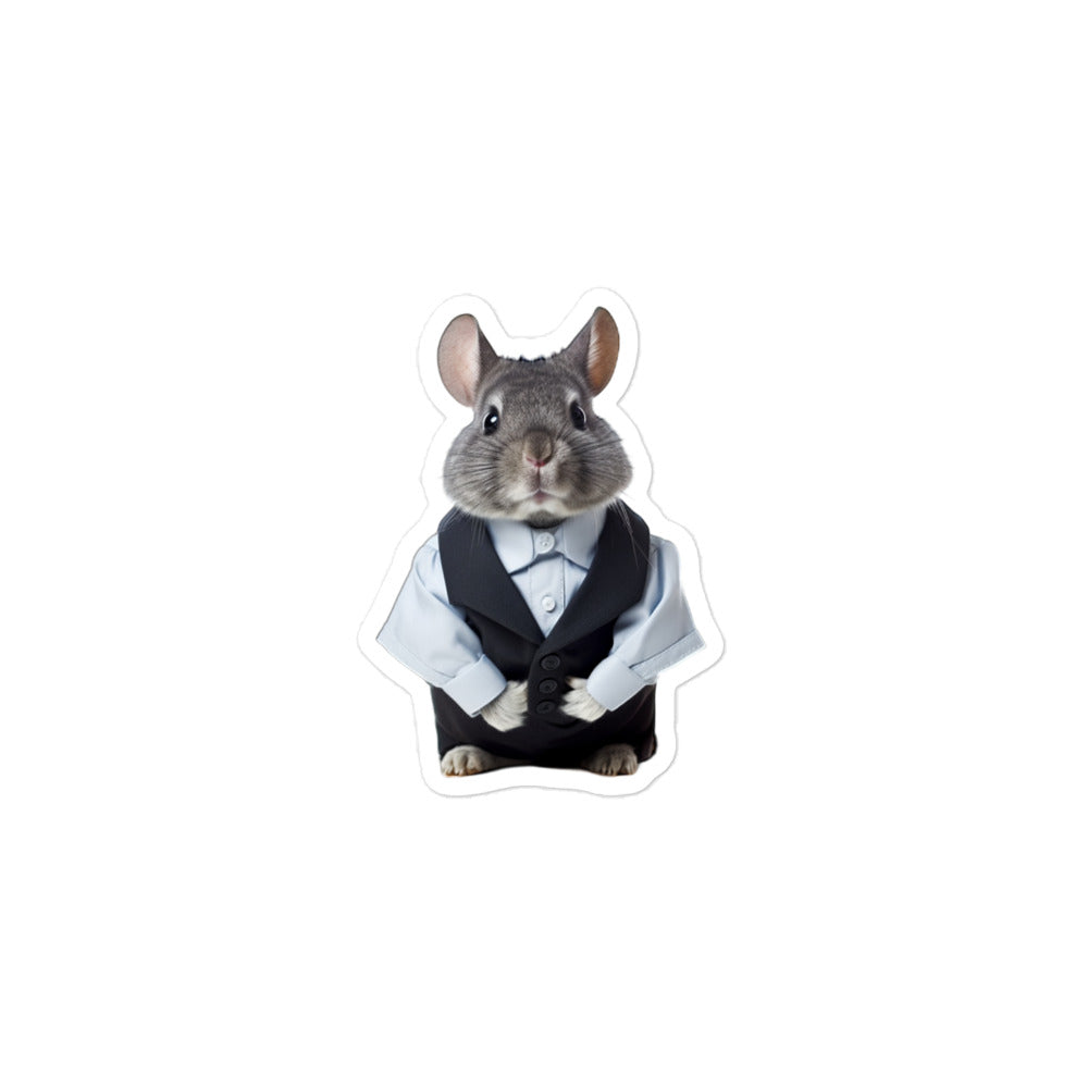 Chinchilla Persuasive Sales Bunny Sticker - Stickerfy.ai