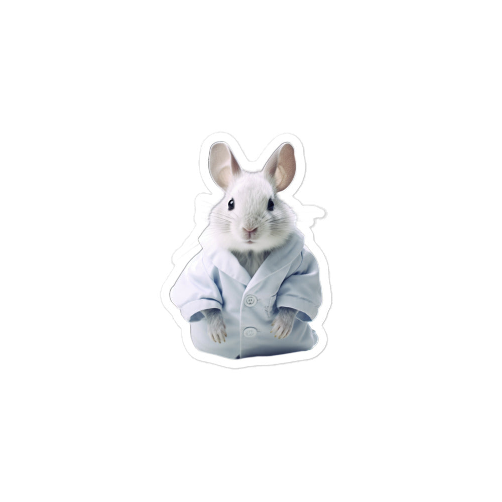 Chinchilla Knowledgeable Pharmacist Bunny Sticker - Stickerfy.ai