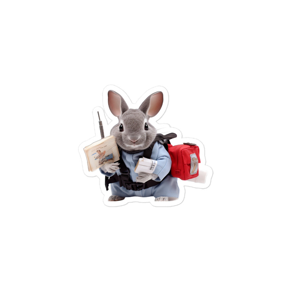Chinchilla Mail Carrier Bunny Sticker - Stickerfy.ai