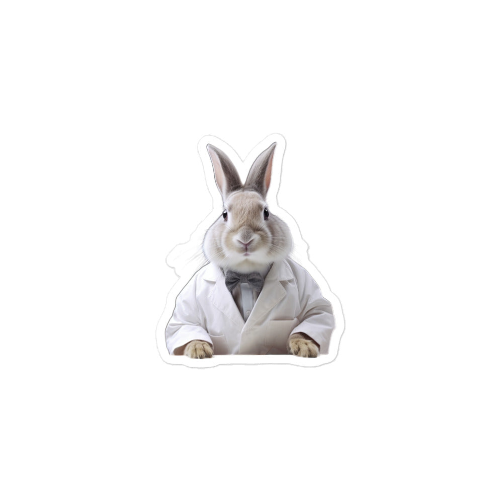 Dutch Knowledgeable Pharmacist Bunny Sticker - Stickerfy.ai