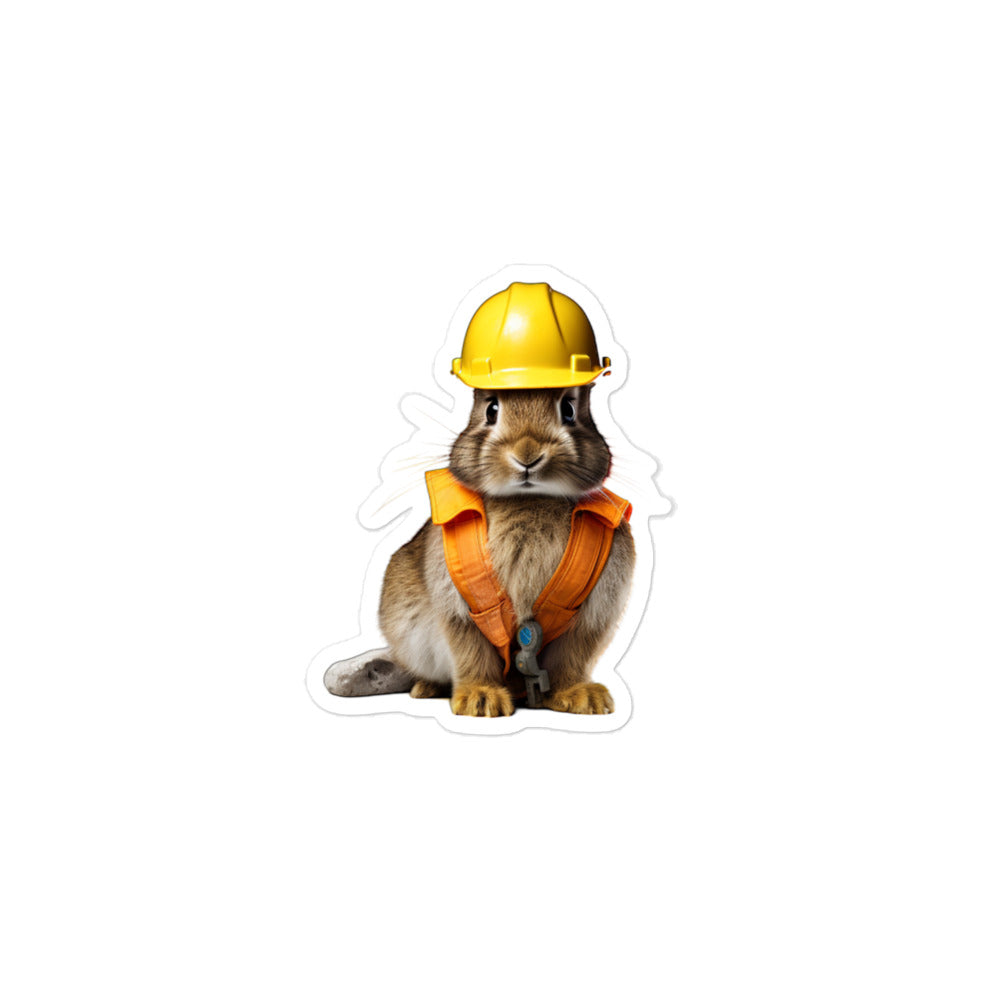 Dutch Contractor Bunny Sticker - Stickerfy.ai