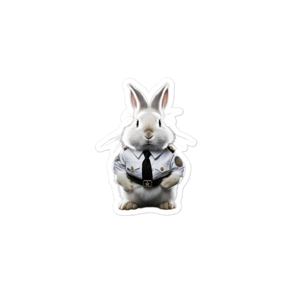 Dwarf Hotot Security Officer Bunny Sticker - Stickerfy.ai