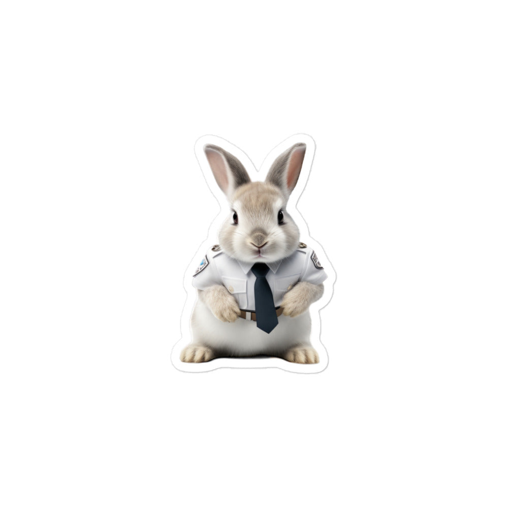 Dwarf Hotot Security Officer Bunny Sticker - Stickerfy.ai