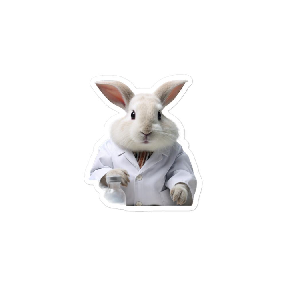 Dwarf Hotot Knowledgeable Pharmacist Bunny Sticker - Stickerfy.ai