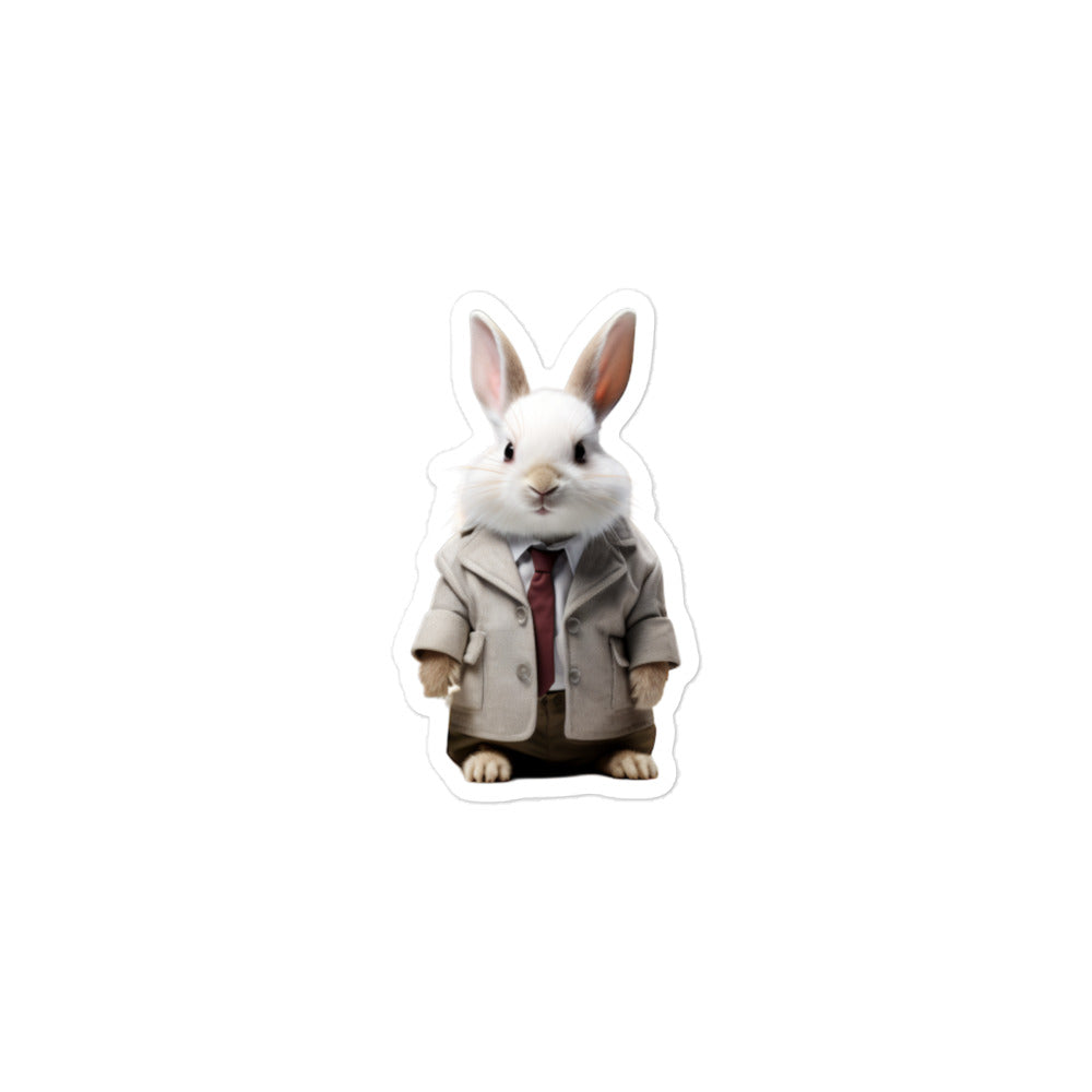 Dwarf Hotot Knowledgeable Pharmacist Bunny Sticker - Stickerfy.ai