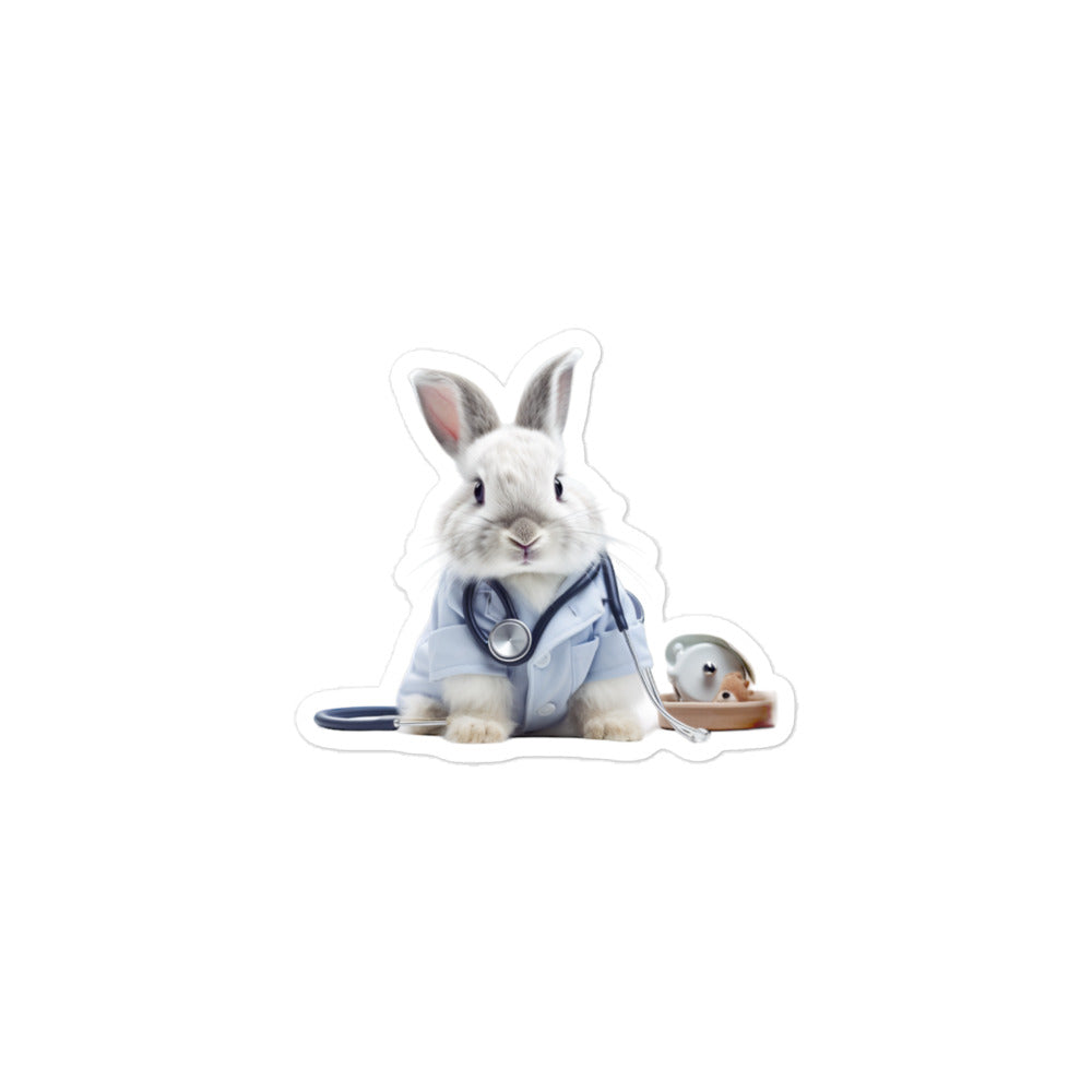 Dwarf Hotot Compassionate Doctor Bunny Sticker - Stickerfy.ai