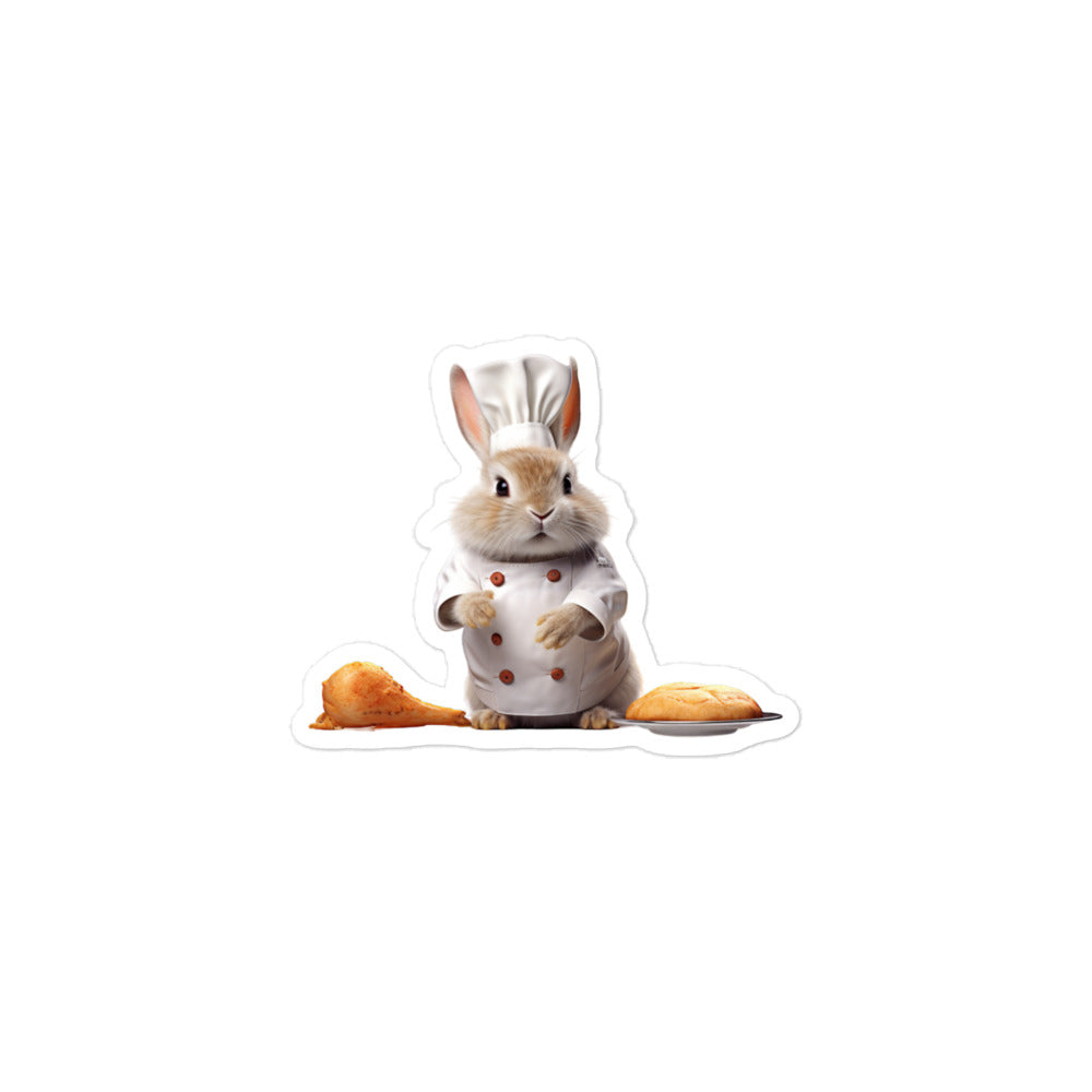 Dwarf Hotot Chef Bunny Sticker - Stickerfy.ai