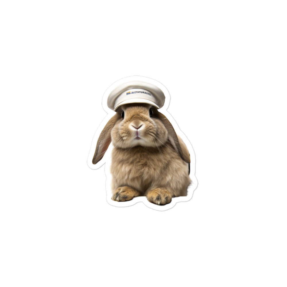 English Lop Transit Operator Bunny Sticker - Stickerfy.ai