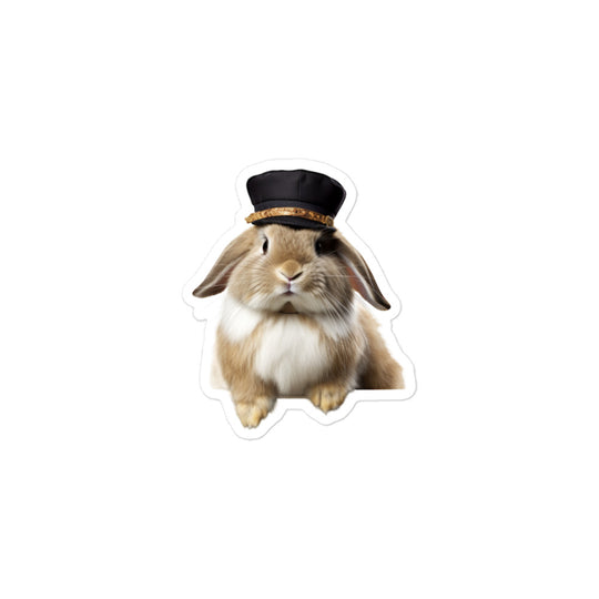 English Lop Transit Operator Bunny Sticker - Stickerfy.ai