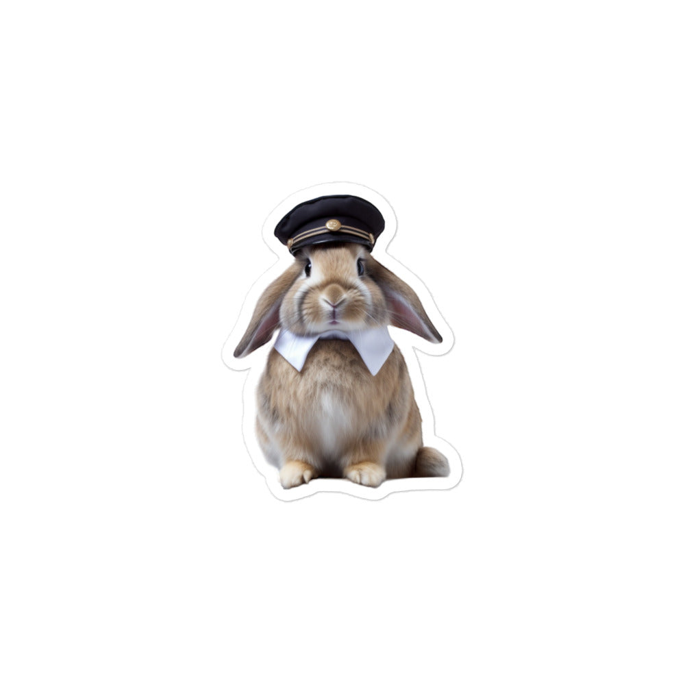 English Lop Transit Operator Bunny Sticker - Stickerfy.ai