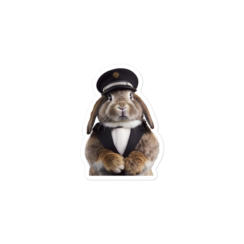 English Lop Transit Operator Bunny Sticker - Stickerfy.ai