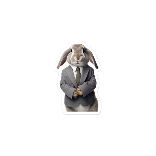 English Lop Persuasive Sales Bunny Sticker - Stickerfy.ai