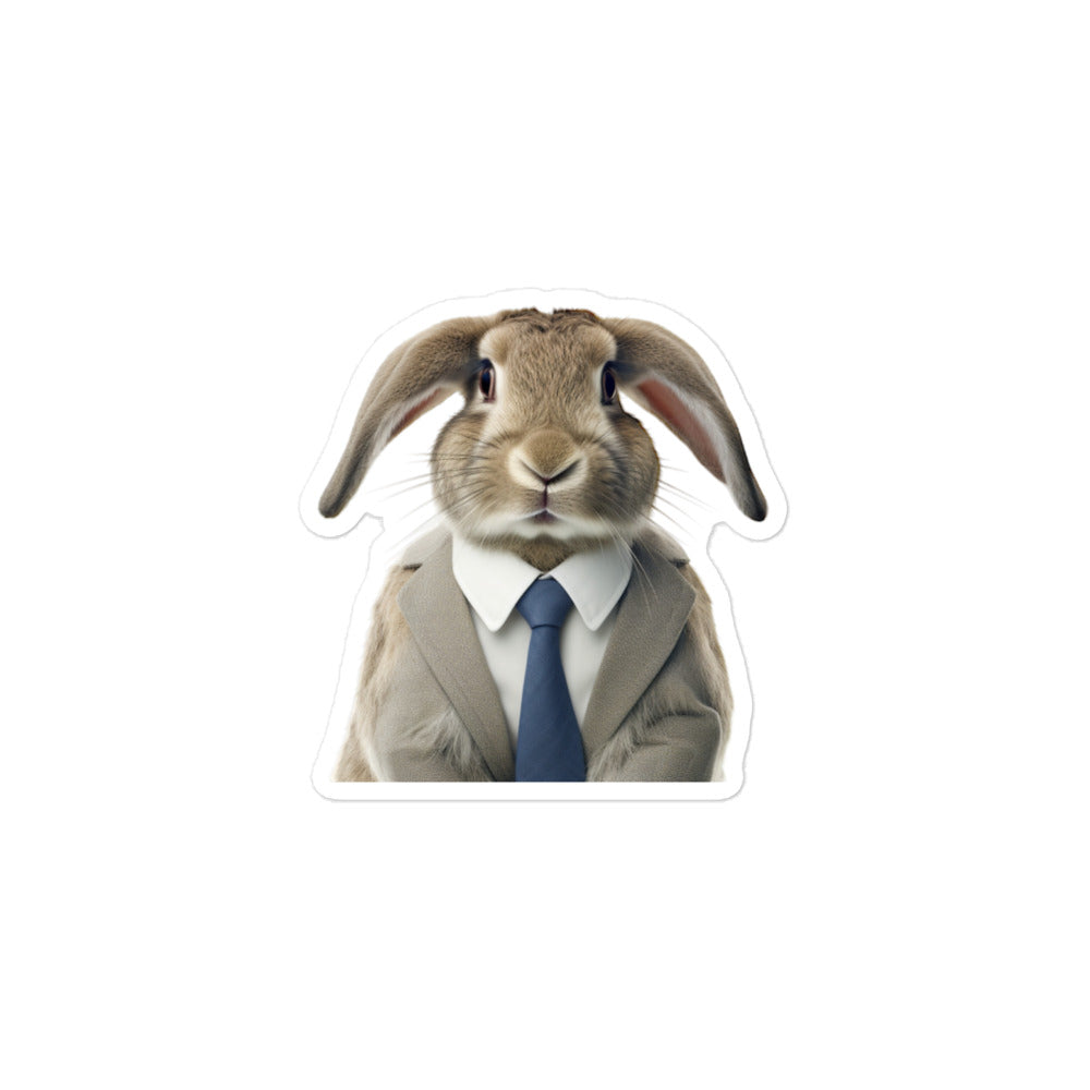 English Lop Persuasive Sales Bunny Sticker - Stickerfy.ai