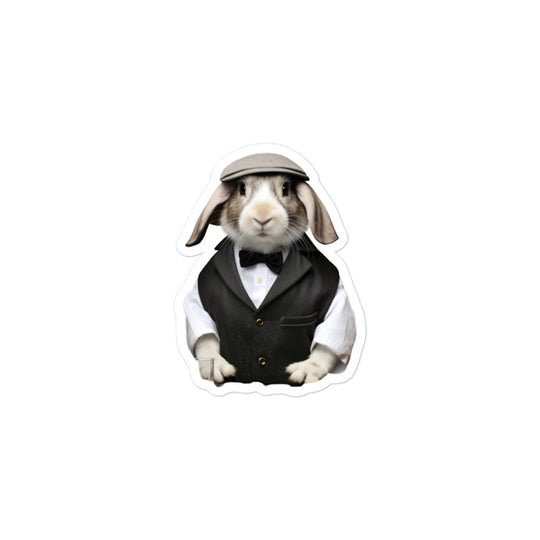 English Lop Knowledgeable Pharmacist Bunny Sticker - Stickerfy.ai