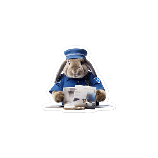 English Lop Mail Carrier Bunny Sticker - Stickerfy.ai