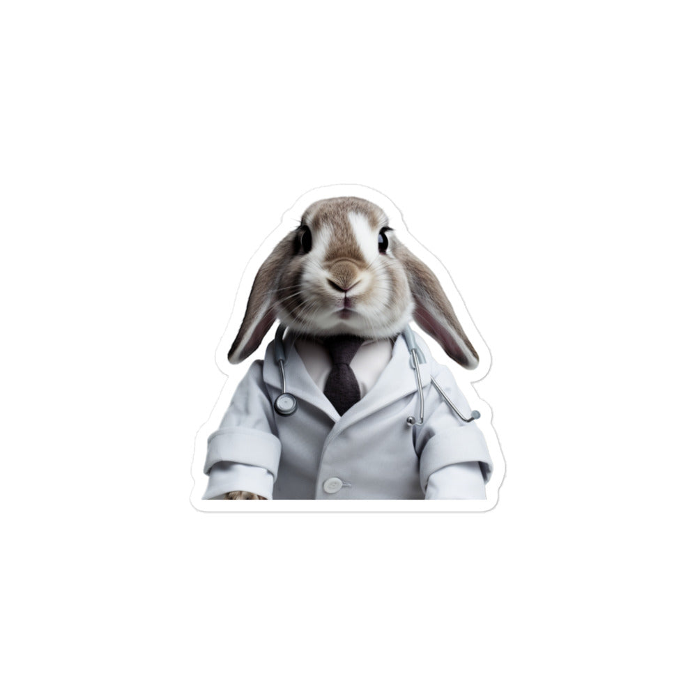 English Lop Compassionate Doctor Bunny Sticker - Stickerfy.ai