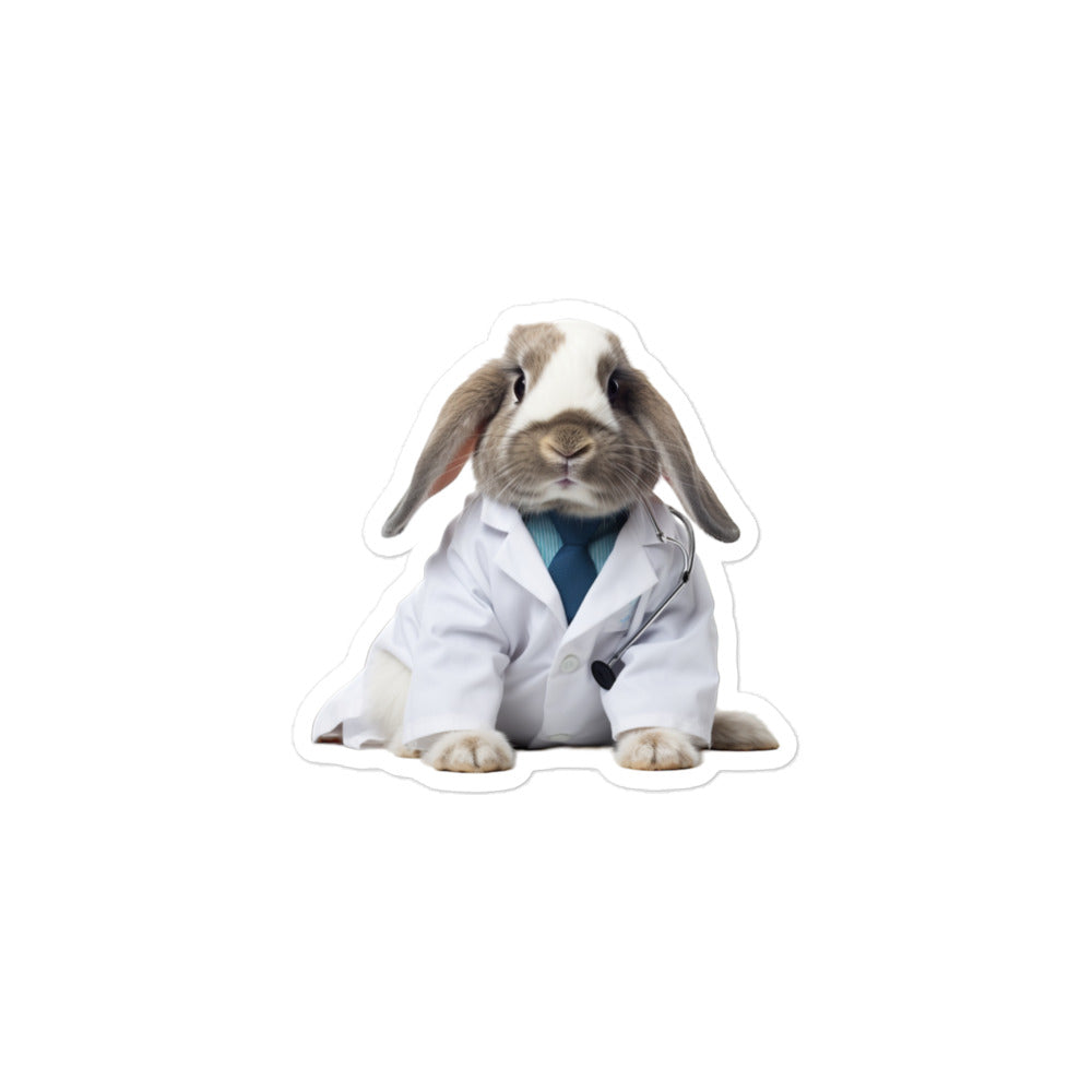 English Lop Compassionate Doctor Bunny Sticker - Stickerfy.ai