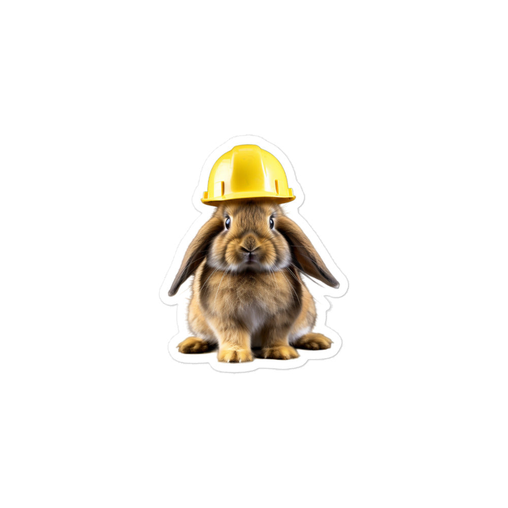 English Lop Contractor Bunny Sticker - Stickerfy.ai