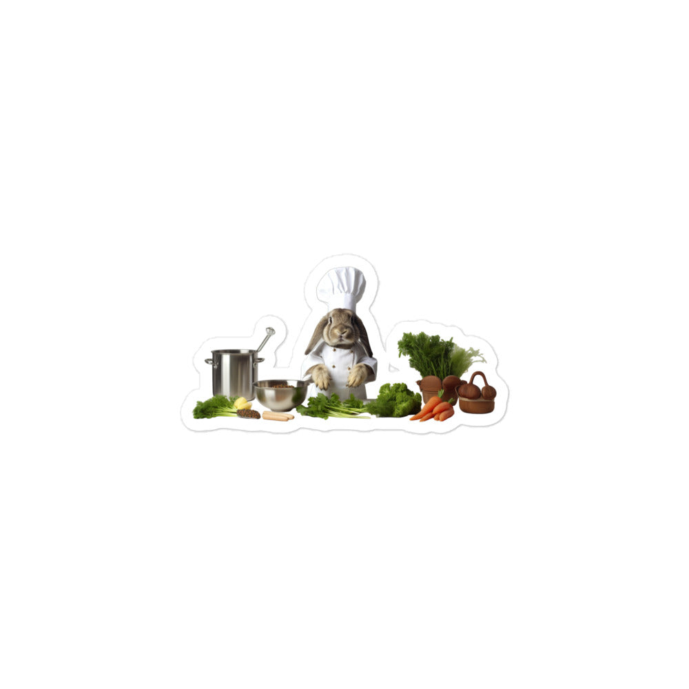 English Lop Chef Bunny Sticker - Stickerfy.ai