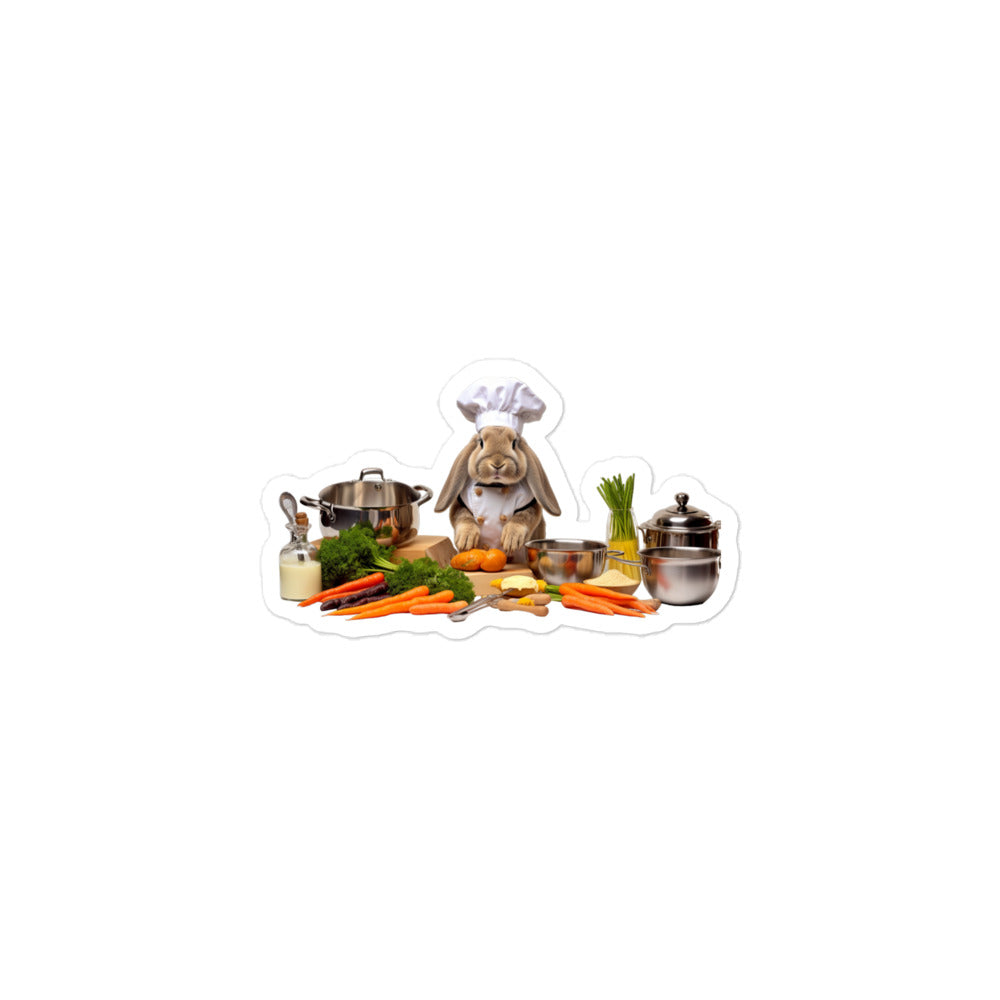 English Lop Chef Bunny Sticker - Stickerfy.ai