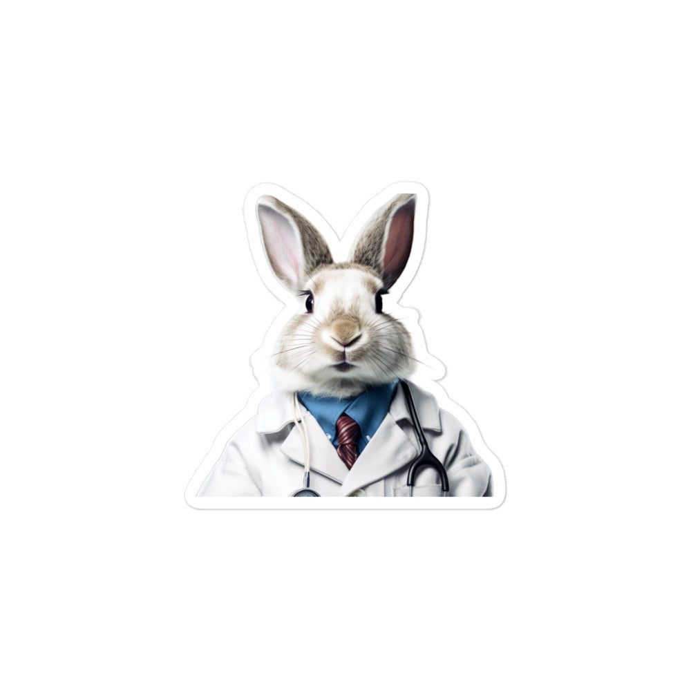 English Spot Compassionate Doctor Bunny Sticker - Stickerfy.ai
