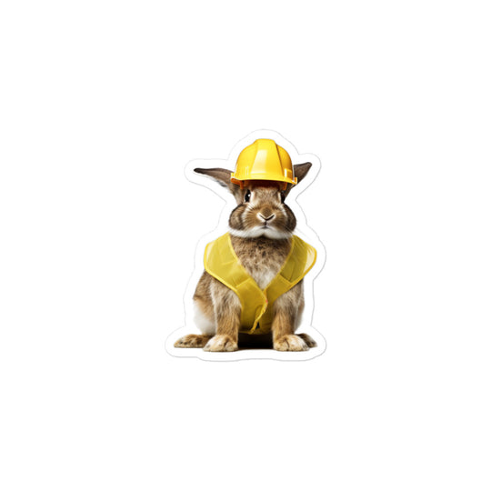 English Spot Contractor Bunny Sticker - Stickerfy.ai