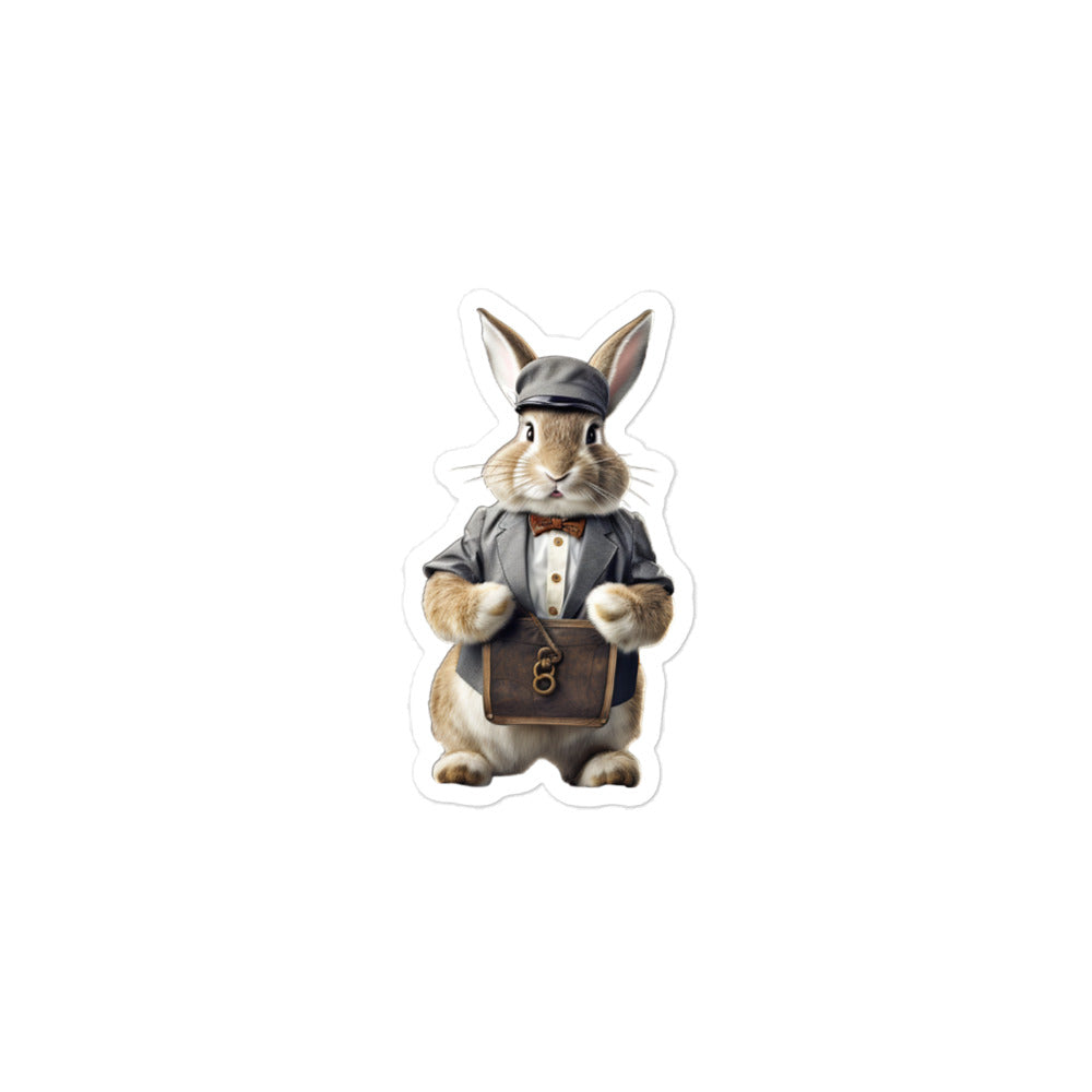 Flemish Giant Transit Operator Bunny Sticker - Stickerfy.ai