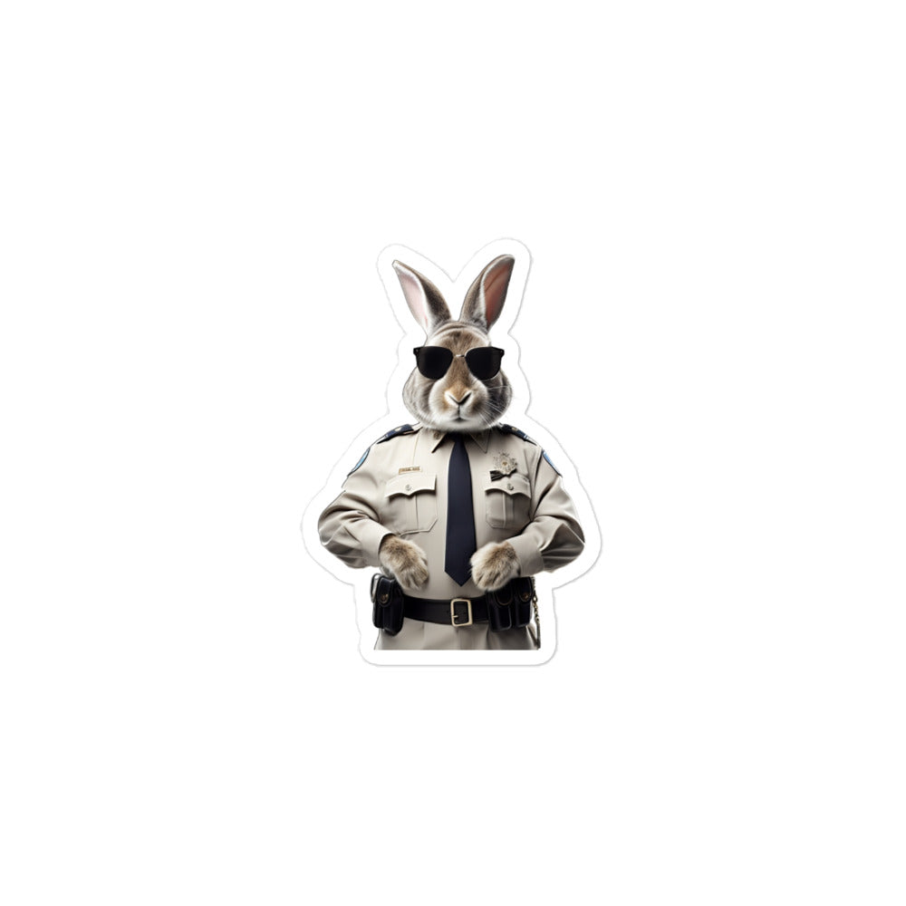 Flemish Giant Security Officer Bunny Sticker - Stickerfy.ai