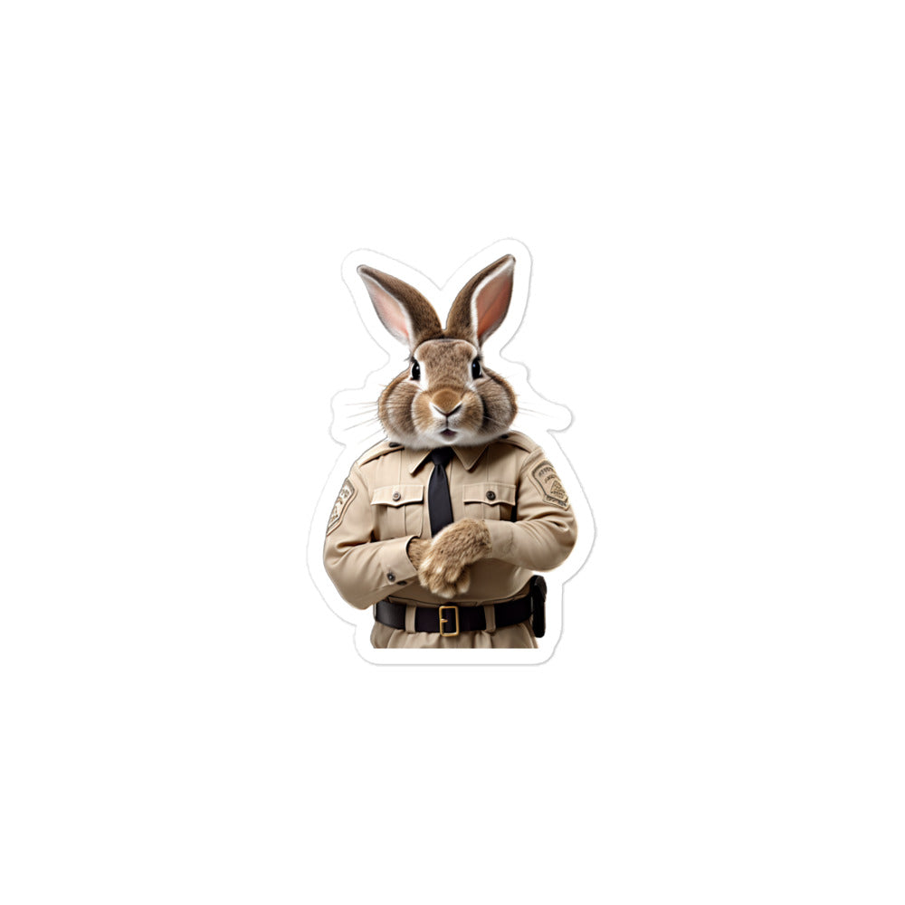Flemish Giant Security Officer Bunny Sticker - Stickerfy.ai