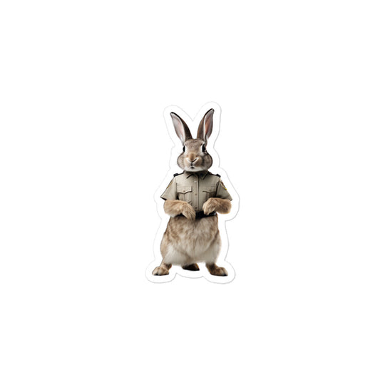 Flemish Giant Security Officer Bunny Sticker - Stickerfy.ai