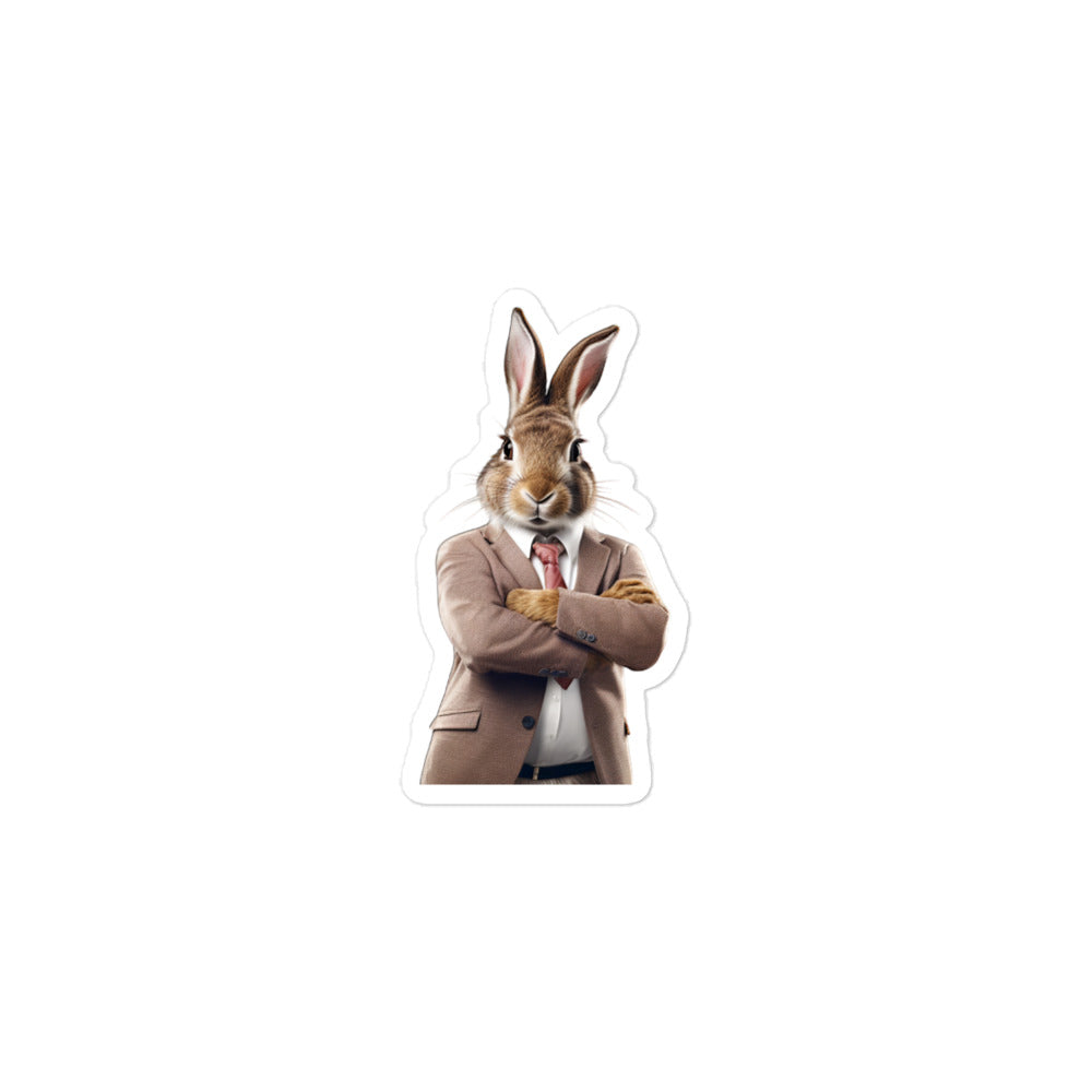 Flemish Giant Persuasive Sales Bunny Sticker - Stickerfy.ai