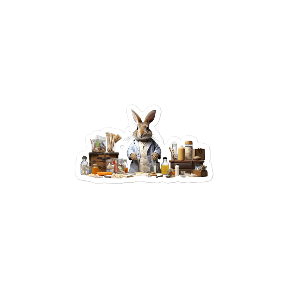 Flemish Giant Knowledgeable Pharmacist Bunny Sticker - Stickerfy.ai