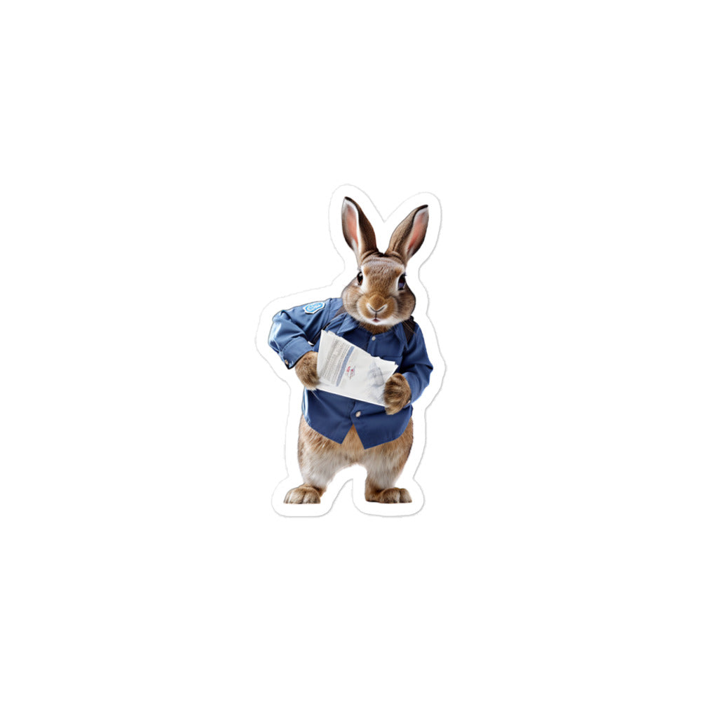 Flemish Giant Mail Carrier Bunny Sticker - Stickerfy.ai