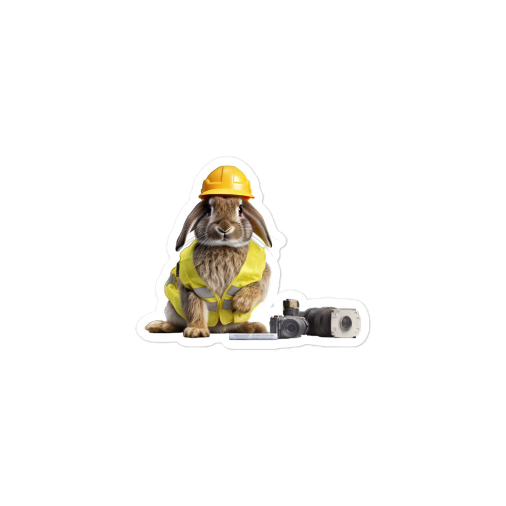 Flemish Giant Contractor Bunny Sticker - Stickerfy.ai