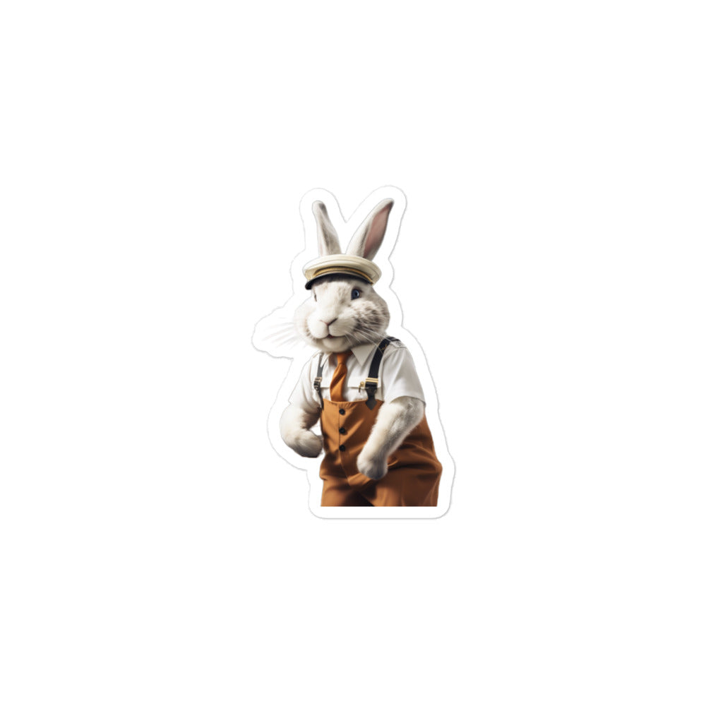 Florida White Transit Operator Bunny Sticker - Stickerfy.ai