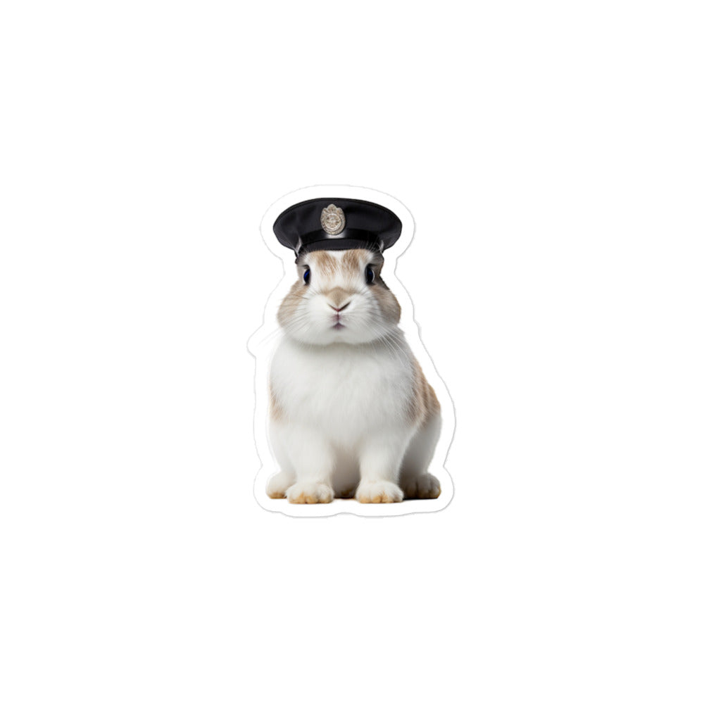 Florida White Security Officer Bunny Sticker - Stickerfy.ai