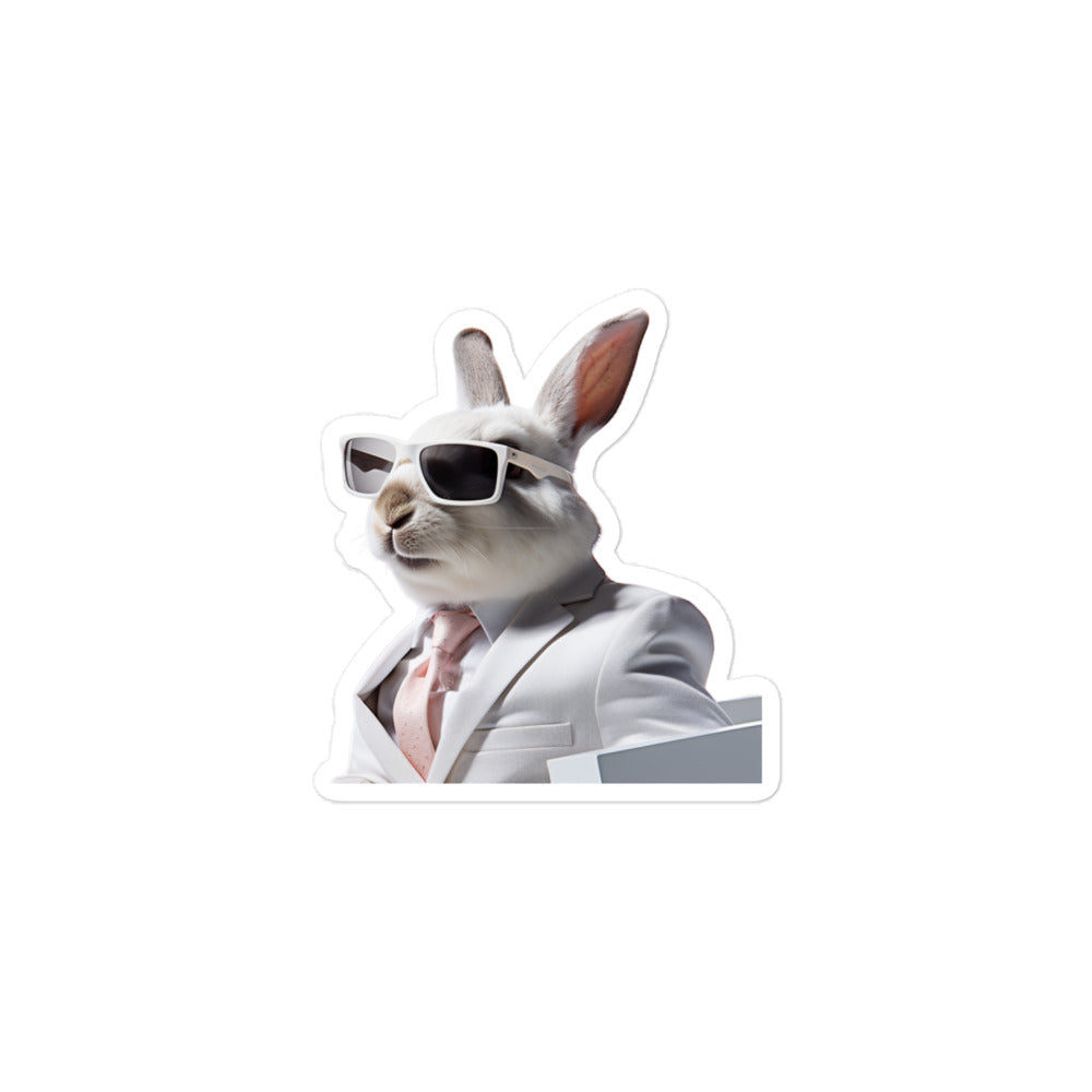 Florida White Persuasive Sales Bunny Sticker - Stickerfy.ai