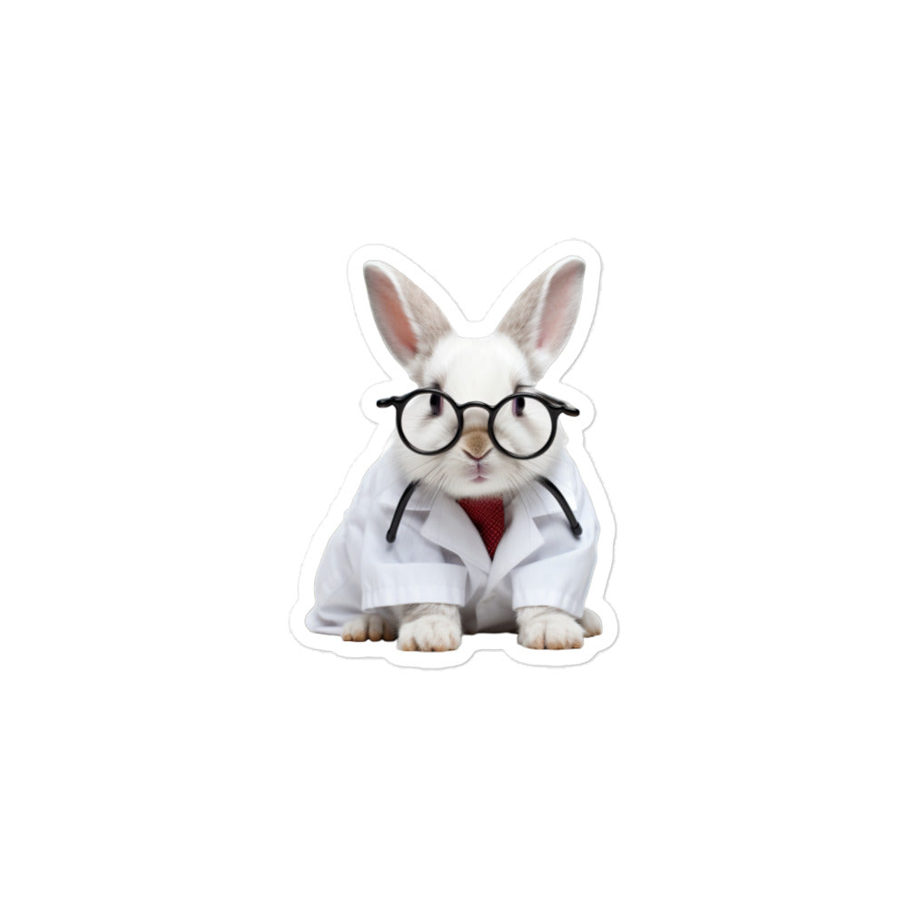 Florida White Compassionate Doctor Bunny Sticker - Stickerfy.ai