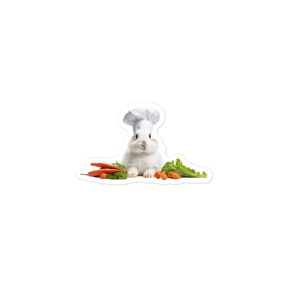 Florida White Chef Bunny Sticker - Stickerfy.ai