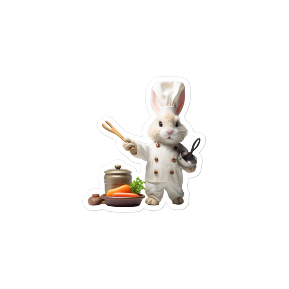 Florida White Chef Bunny Sticker - Stickerfy.ai