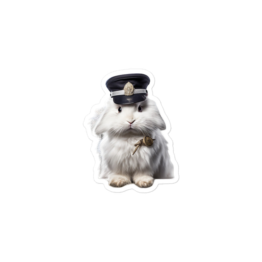 French Angora Transit Operator Bunny Sticker - Stickerfy.ai