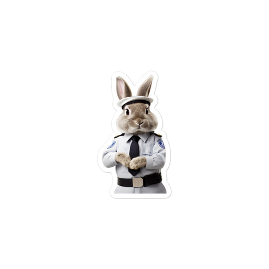 French Angora Security Officer Bunny Sticker - Stickerfy.ai