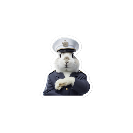 French Angora Security Officer Bunny Sticker - Stickerfy.ai