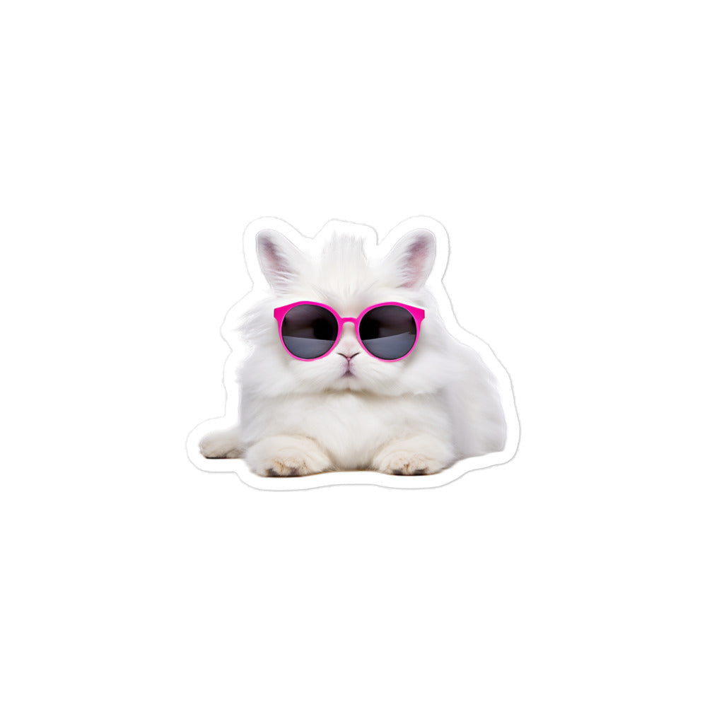 French Angora Persuasive Sales Bunny Sticker - Stickerfy.ai