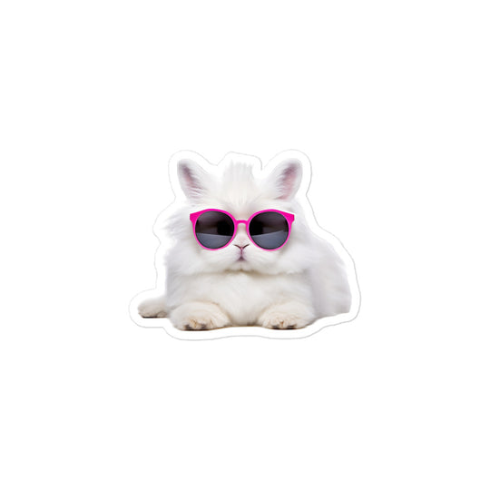 French Angora Persuasive Sales Bunny Sticker - Stickerfy.ai