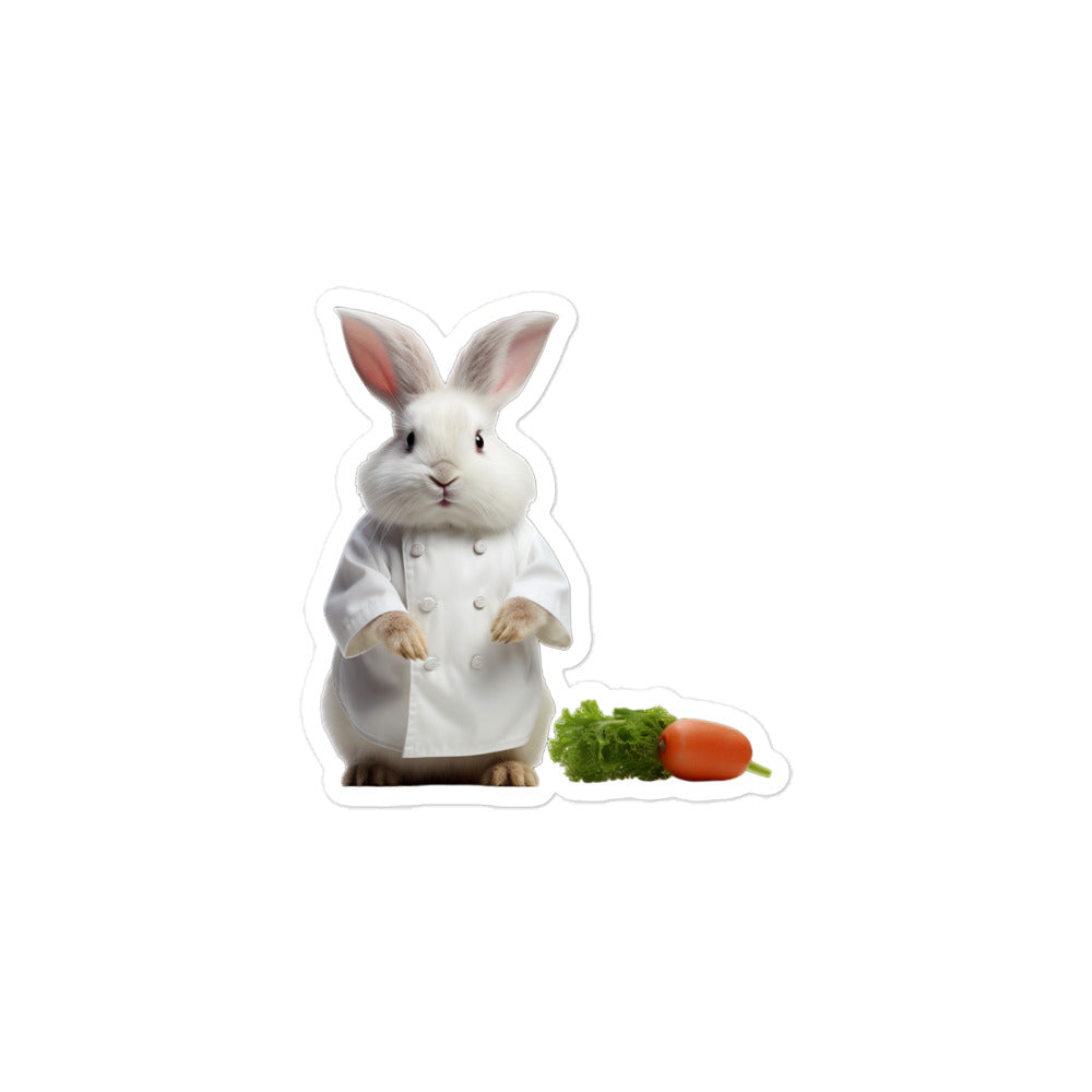 French Angora Chef Bunny Sticker - Stickerfy.ai