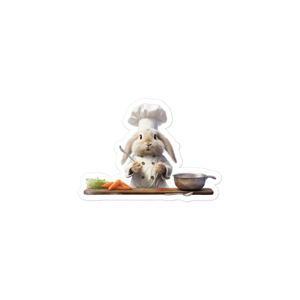 French Angora Chef Bunny Sticker - Stickerfy.ai