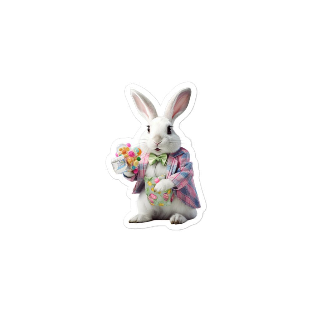 Harlequin Knowledgeable Pharmacist Bunny Sticker - Stickerfy.ai