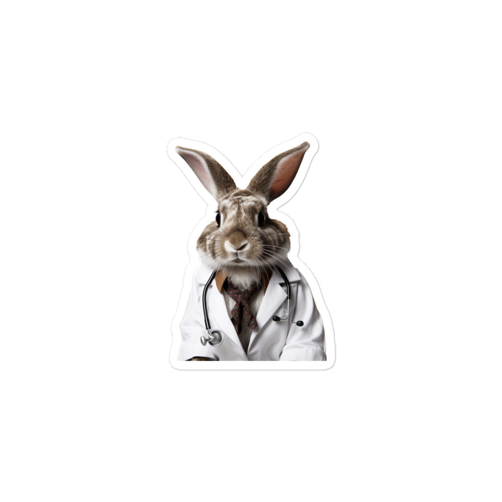 Harlequin Compassionate Doctor Bunny Sticker - Stickerfy.ai