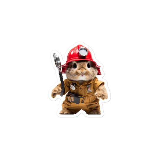 Havana Brave Firefighter Bunny Sticker - Stickerfy.ai